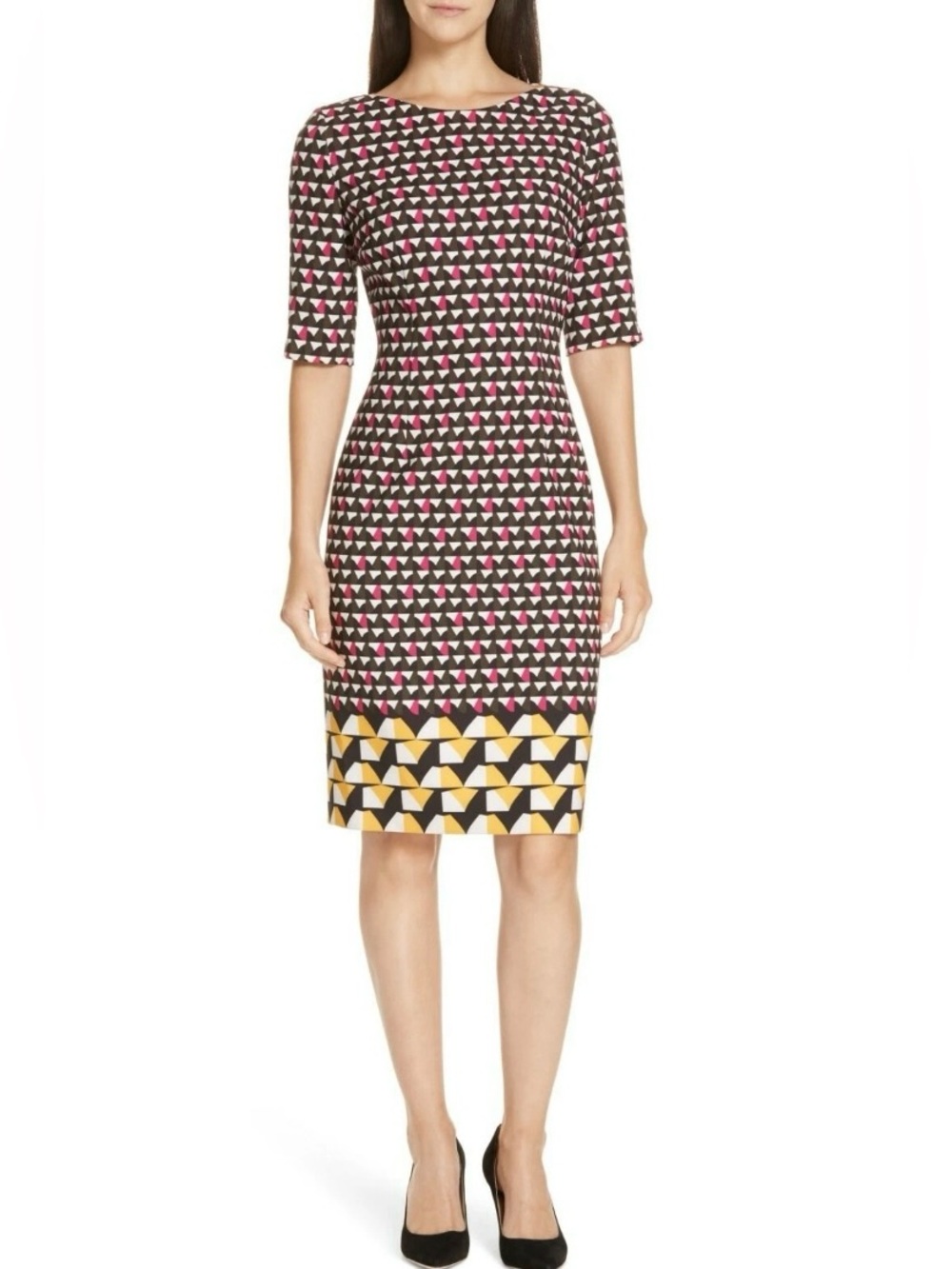 NWOT Hugo Boss Darieka Geometric Sheath Dress